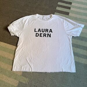 Girls on Tops Laura Dern T Shirt White Small Women’s Raw Hem Cropped